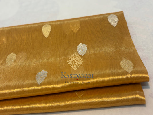 Pure handwoven Kora Silk Sari- Bootidaar phool