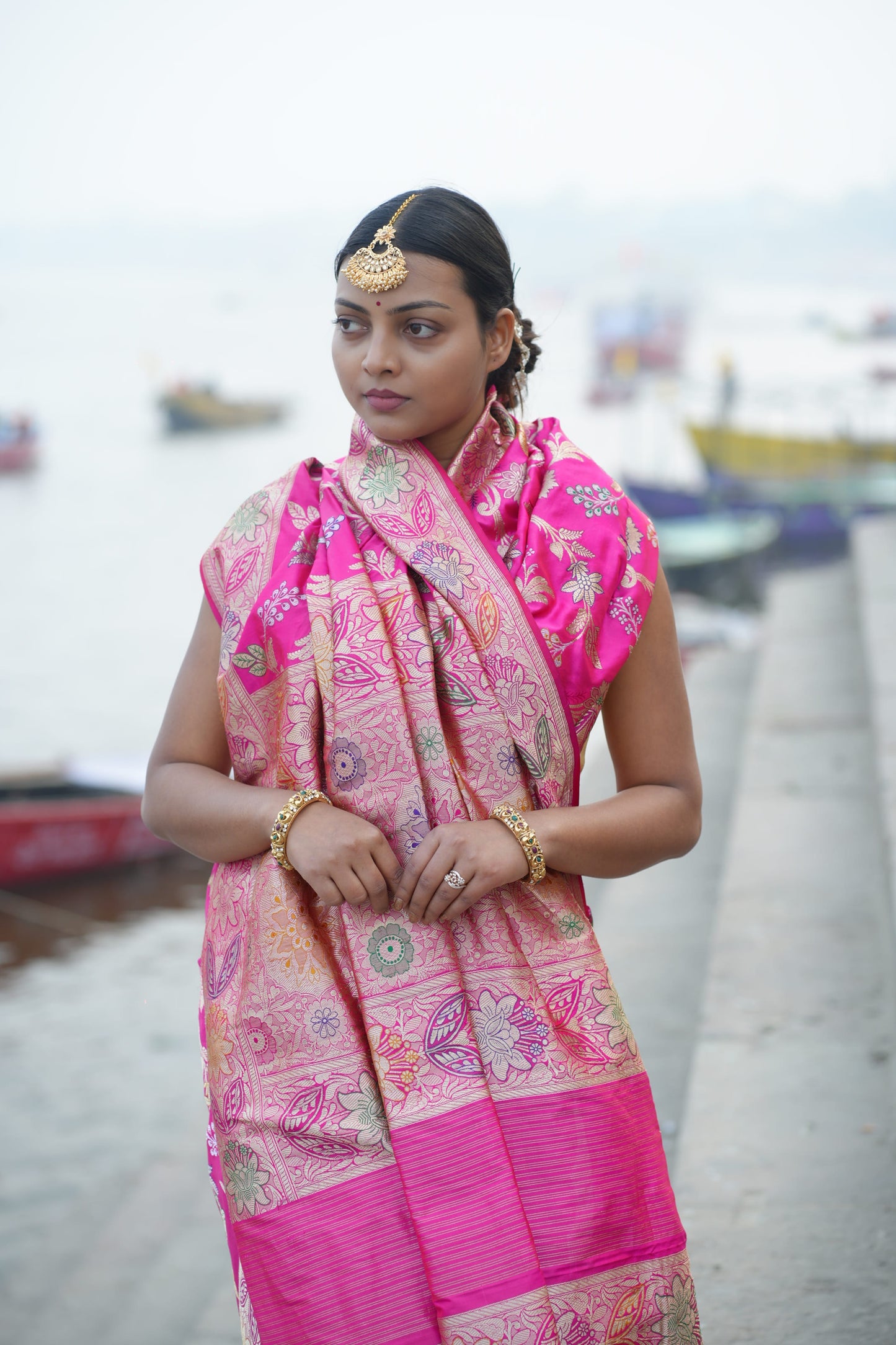 Pink Banarasi Katan Silk Handloom