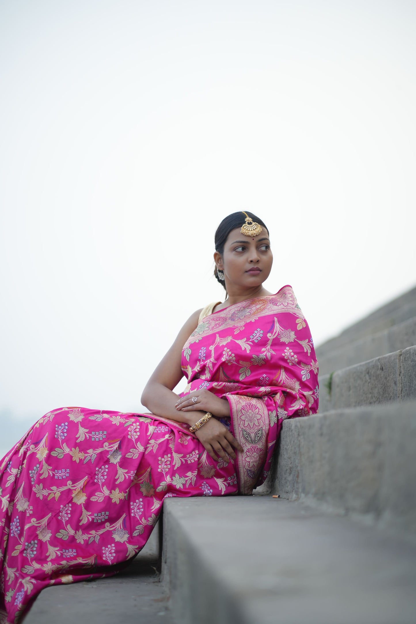 Pink Banarasi Katan Silk Handloom