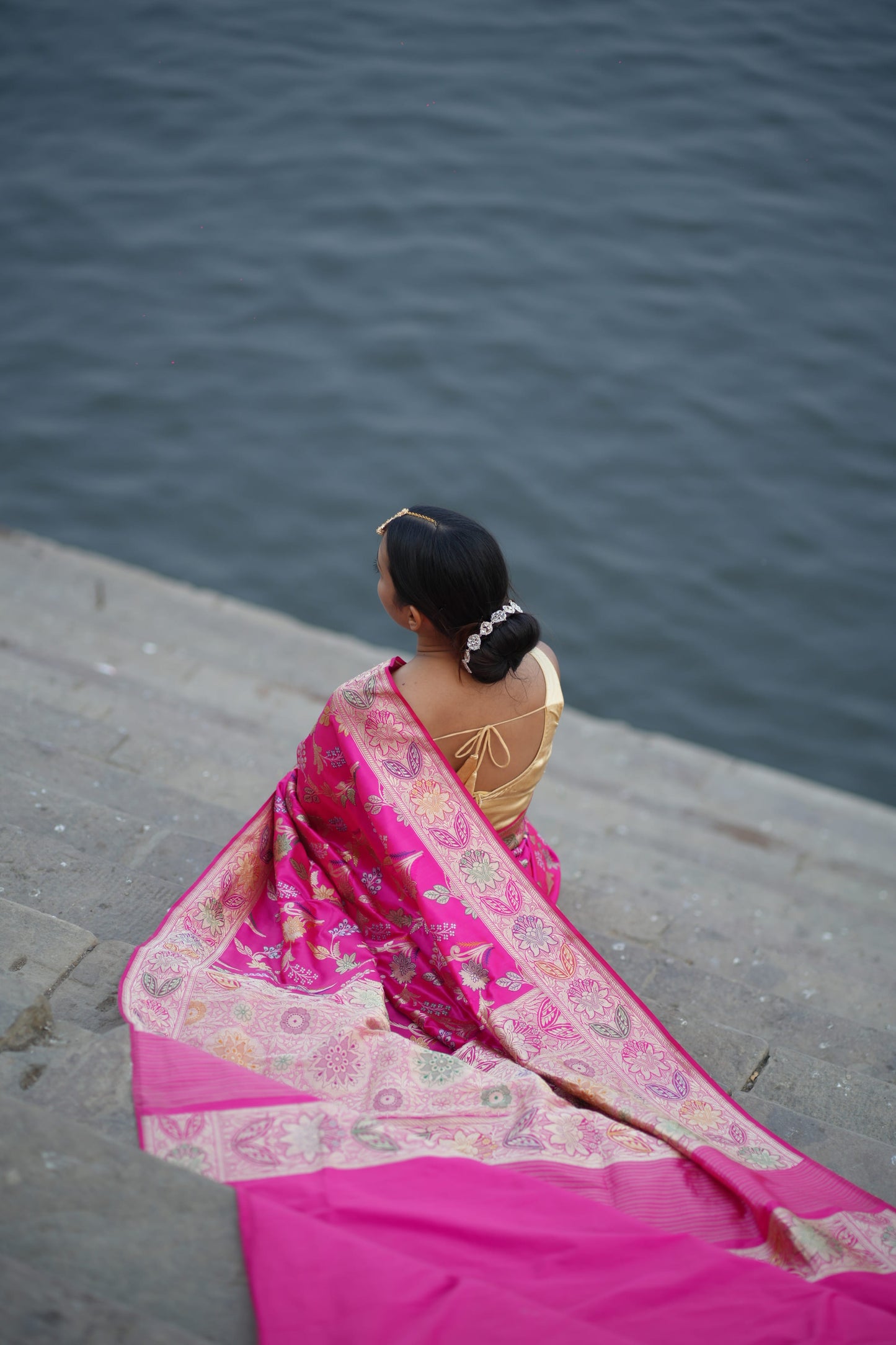 Pink Banarasi Katan Silk Handloom