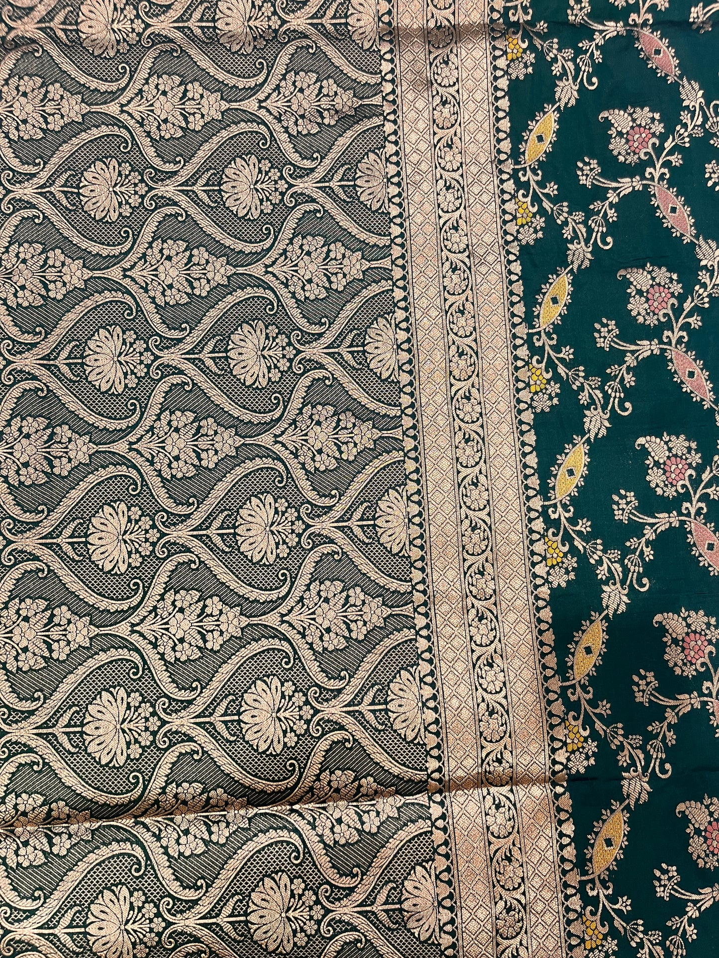 Pure Handwoven- Jaal kataan silk Sari