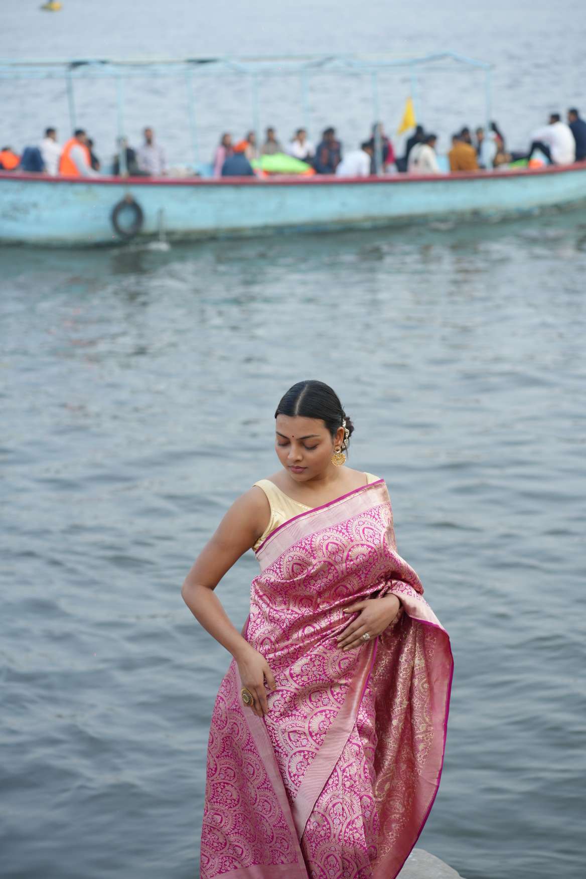 Pink Banarasi Katan Silk Handloom
