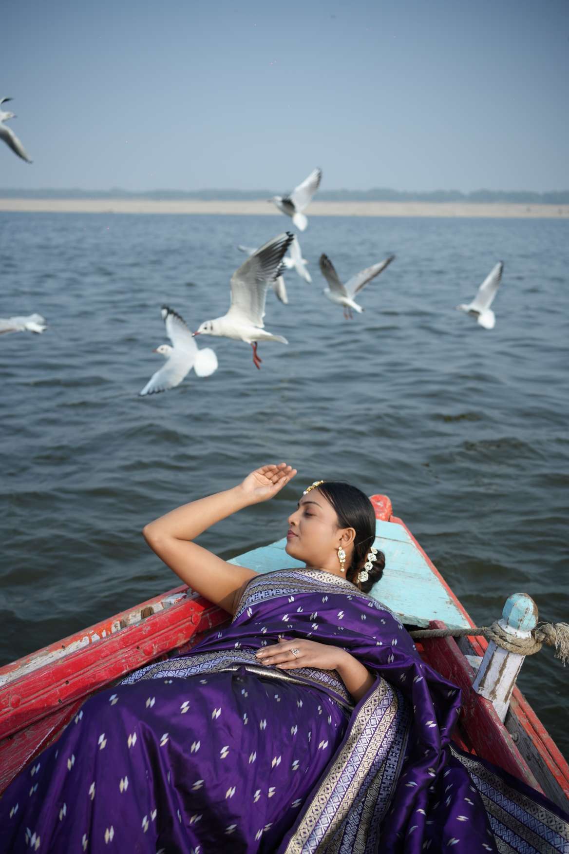 Purple Katan Banarasi Silk Handloom Saree