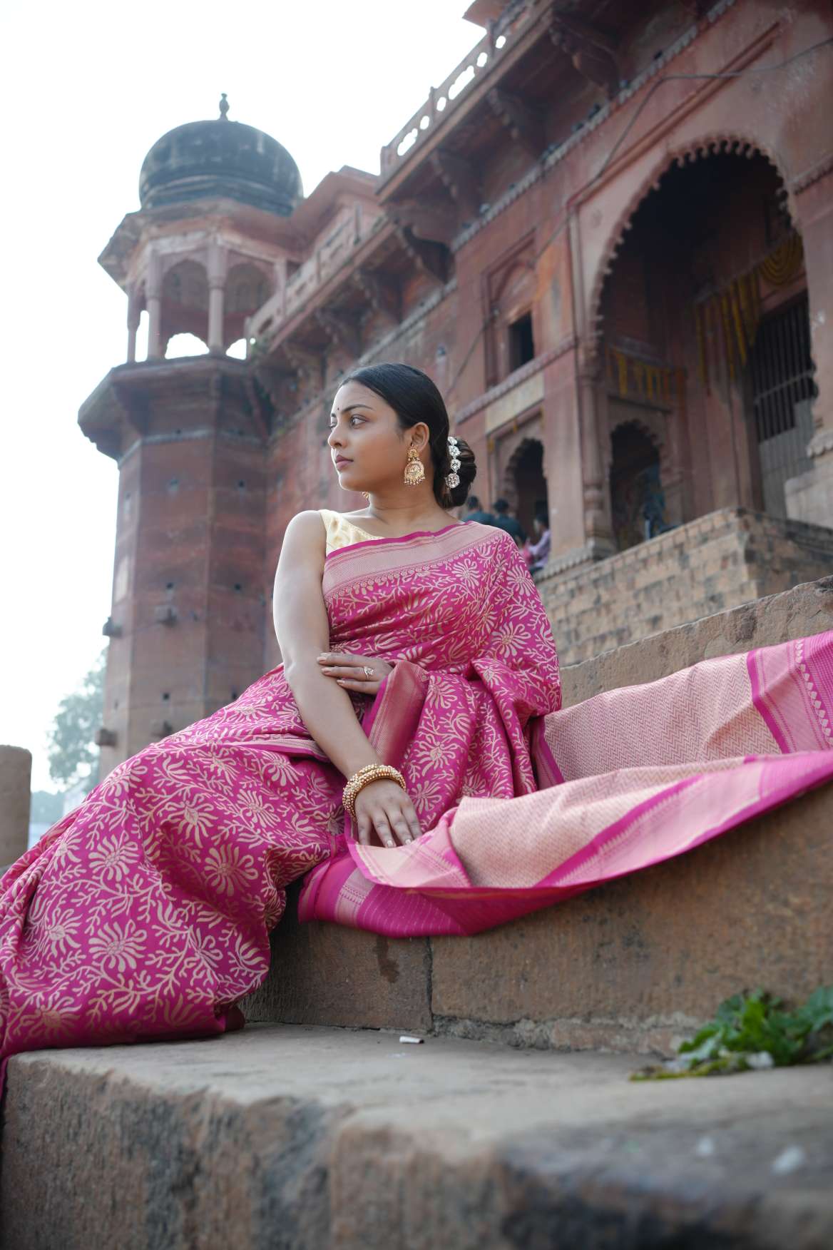 Pink Katan Silk Banarasi Handloom Saree