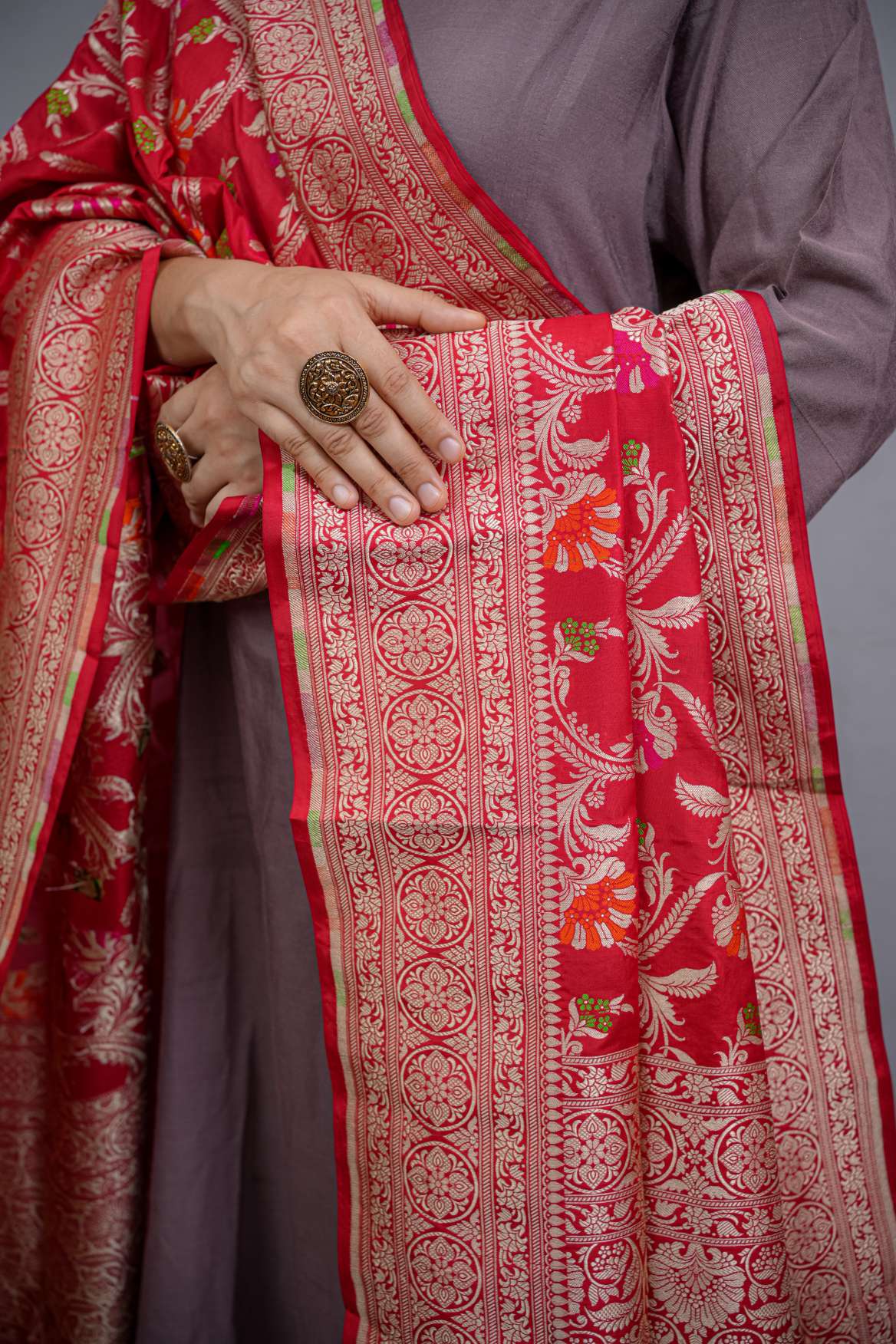 Banarasi Katan Silk Handloom Dupatta