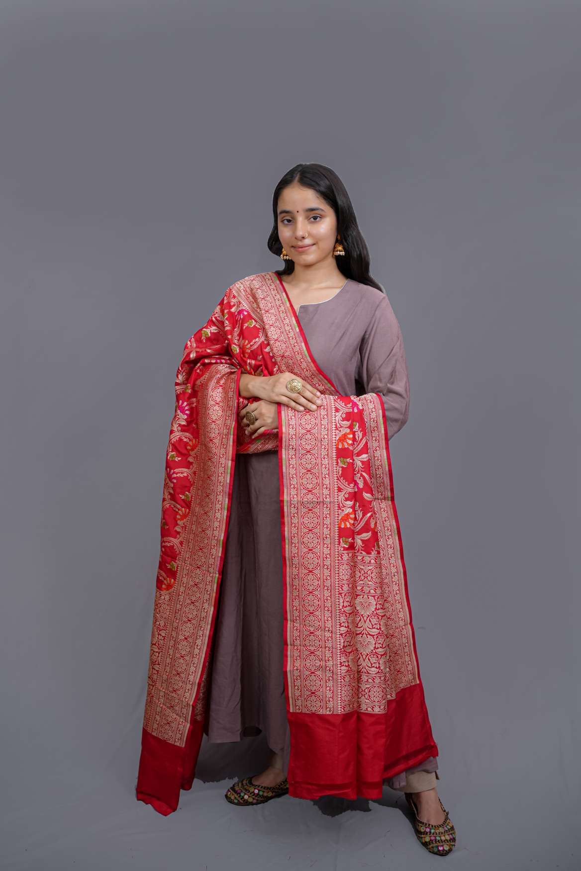 Banarasi Katan Silk Handloom Dupatta