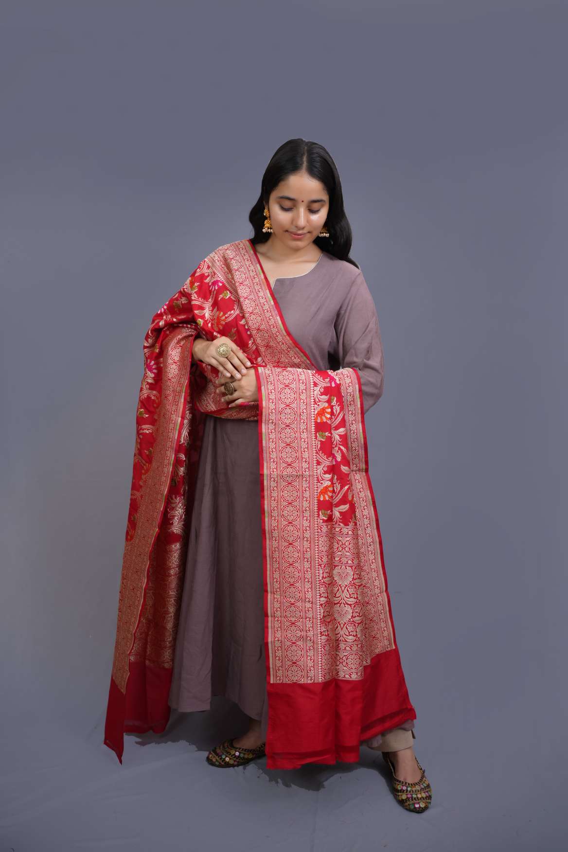 Banarasi Katan Silk Handloom Dupatta