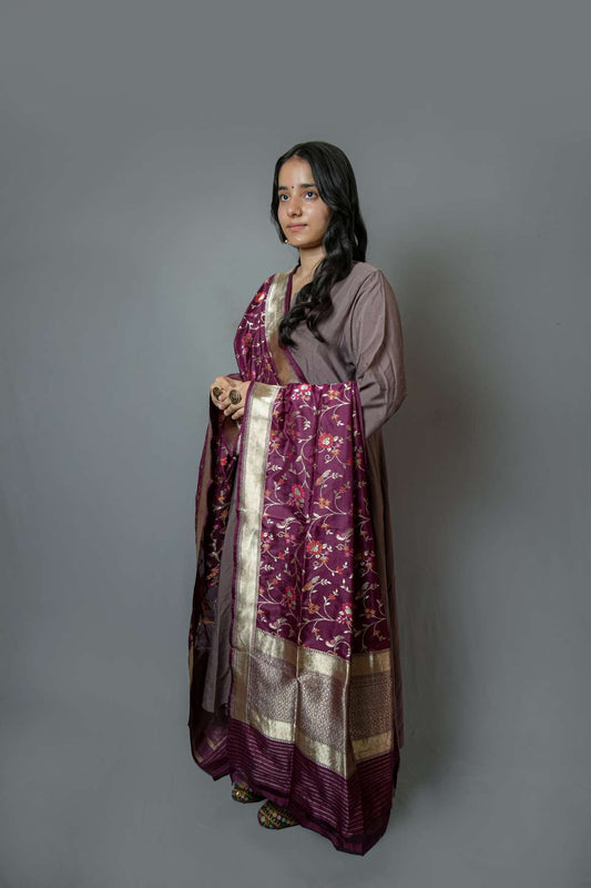 Banarasi Pure Katan Silk Handloom Dupatta