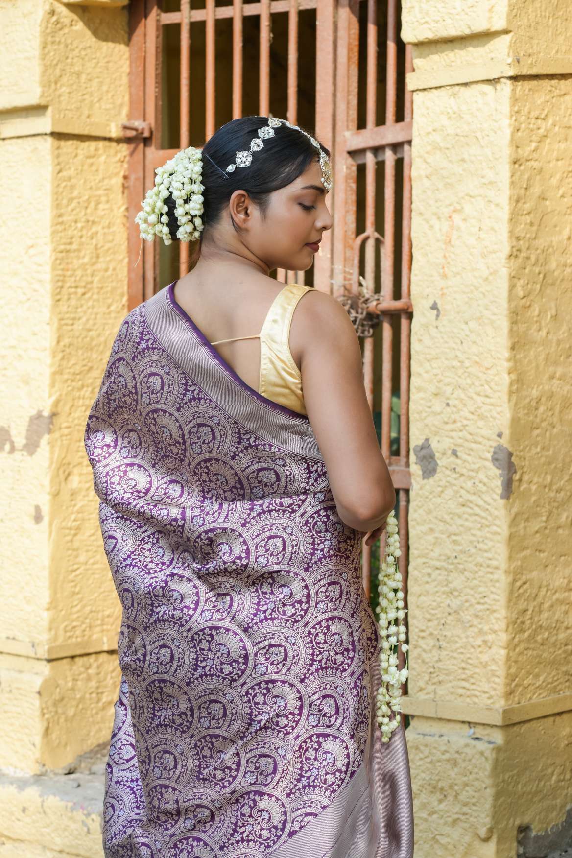 Purple Banarasi Kataan Silk Handloom Saree