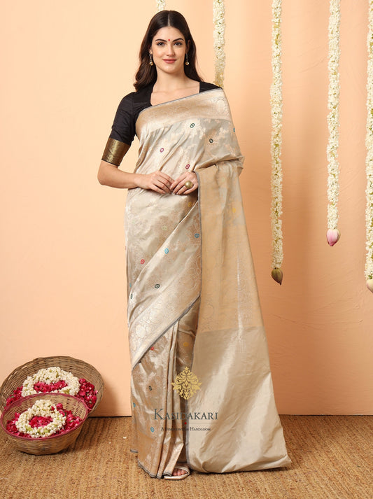 Pure Kataan silk - Floral Jangla