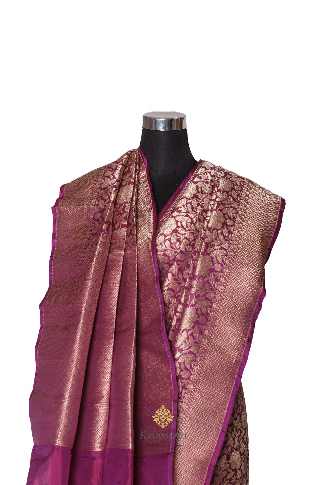 Purple Banarasi Katan Silk Handloom Saree