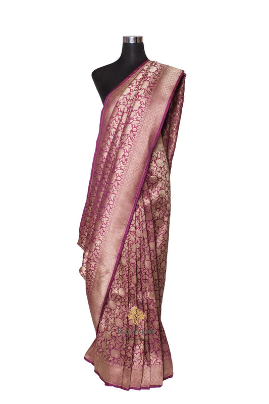 Purple Banarasi Katan Silk Handloom Saree