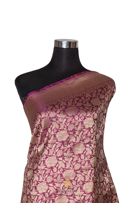 Purple Banarasi Katan Silk Handloom Saree