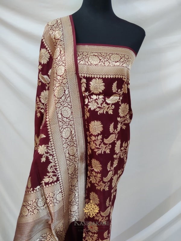 Brown Katan Silk Handloom Dupatta