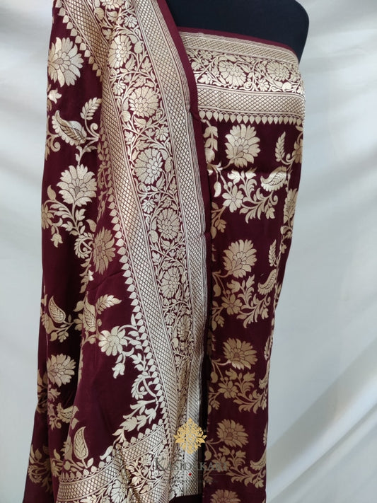 Brown Katan Silk Handloom Dupatta