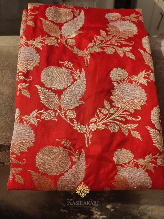 Red Katan Silk Banarasi Handloom Saree