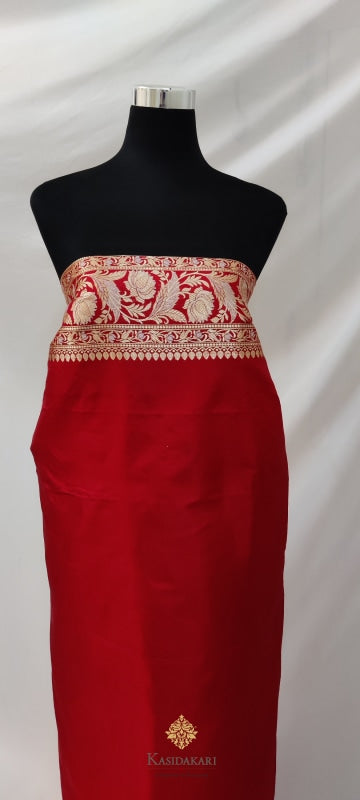 Red Katan Silk Banarasi Handloom Saree