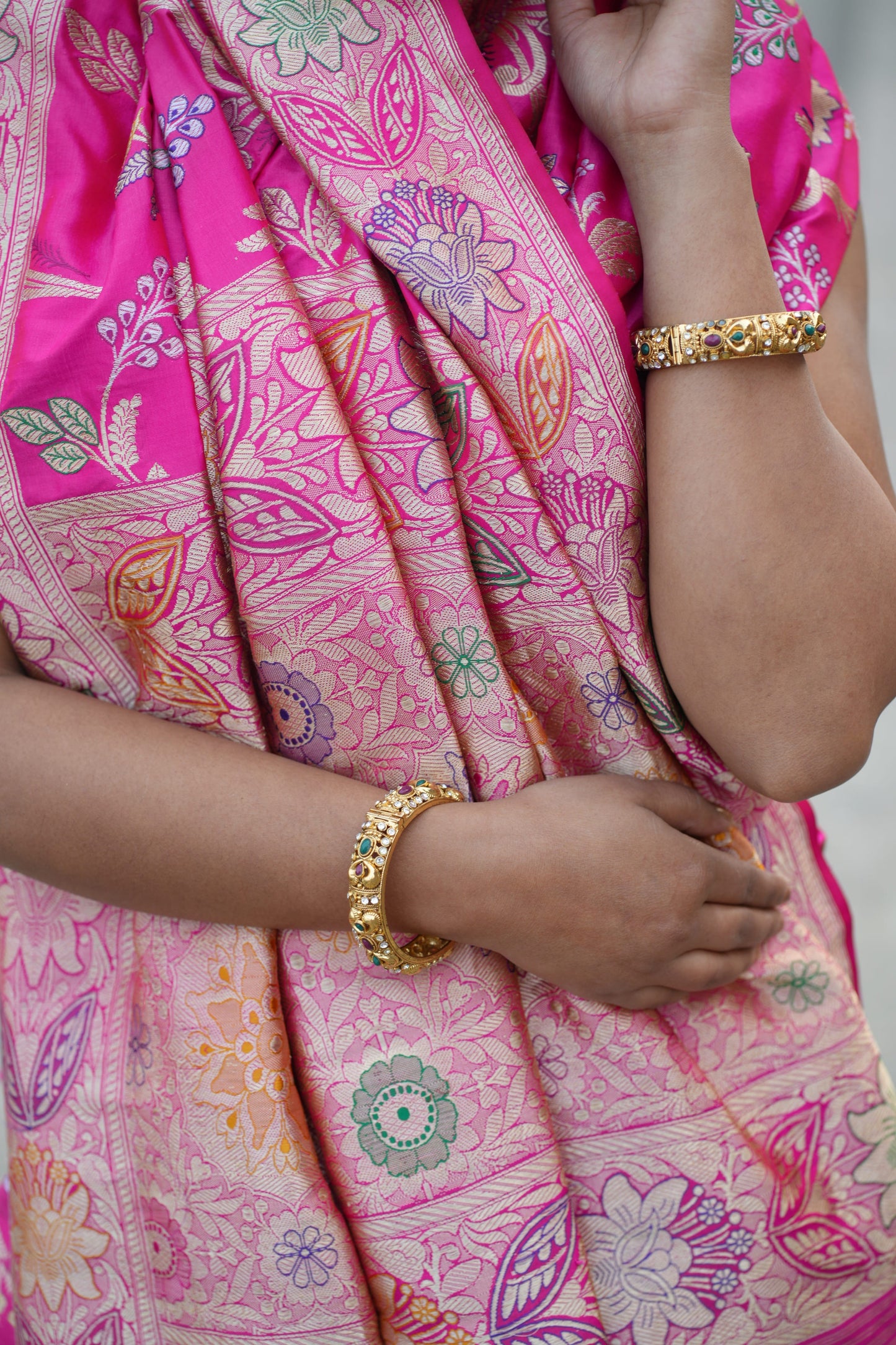Pink Banarasi Katan Silk Handloom