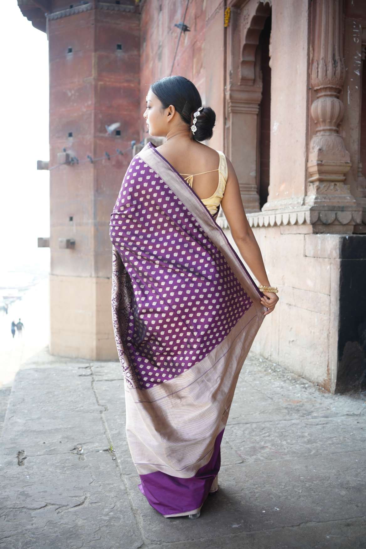 Purple Banarasi Katan Silk Handloom