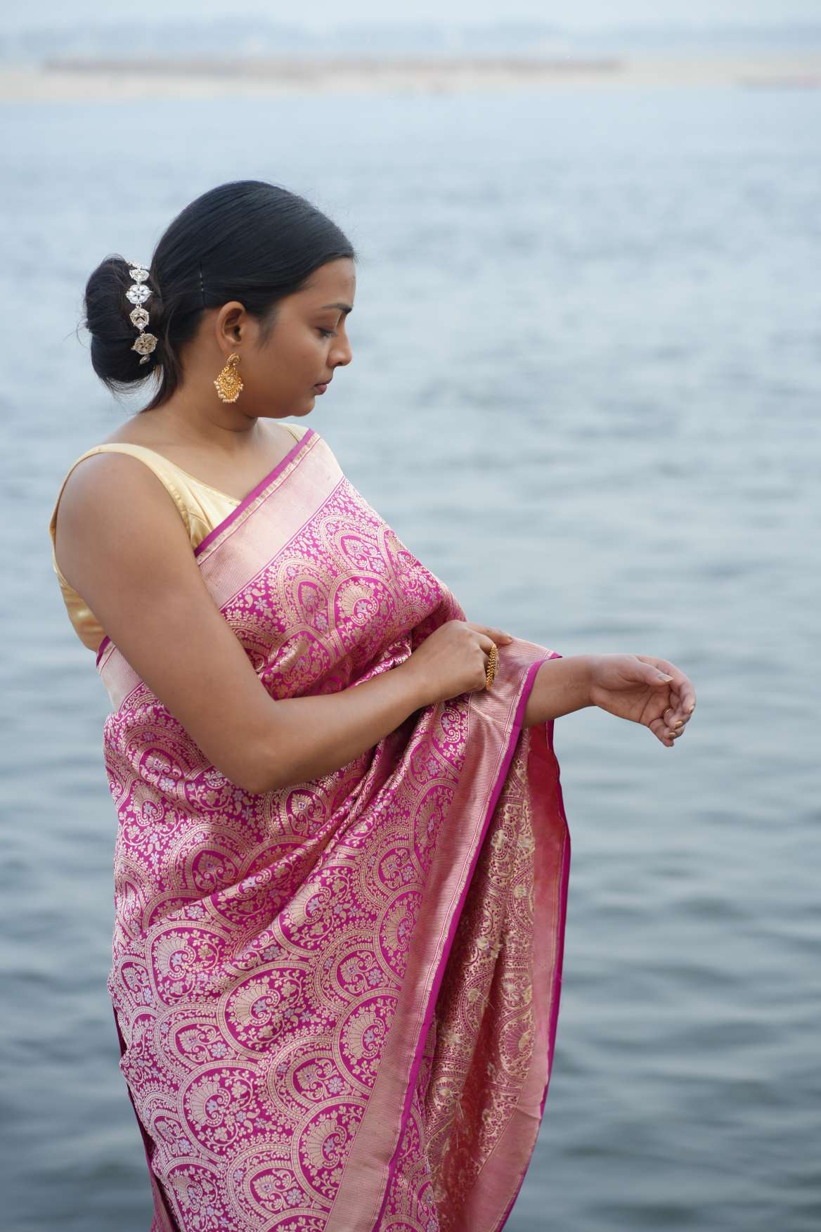Pink Banarasi Katan Silk Handloom