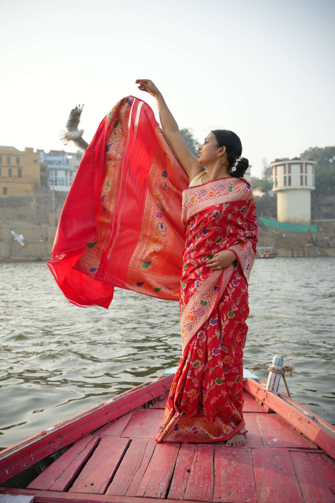 Red Kadwa Katan Silk Banarasi Handloom Saree