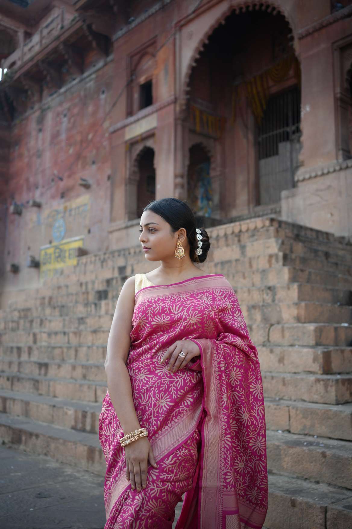 Pink Katan Silk Banarasi Handloom Saree