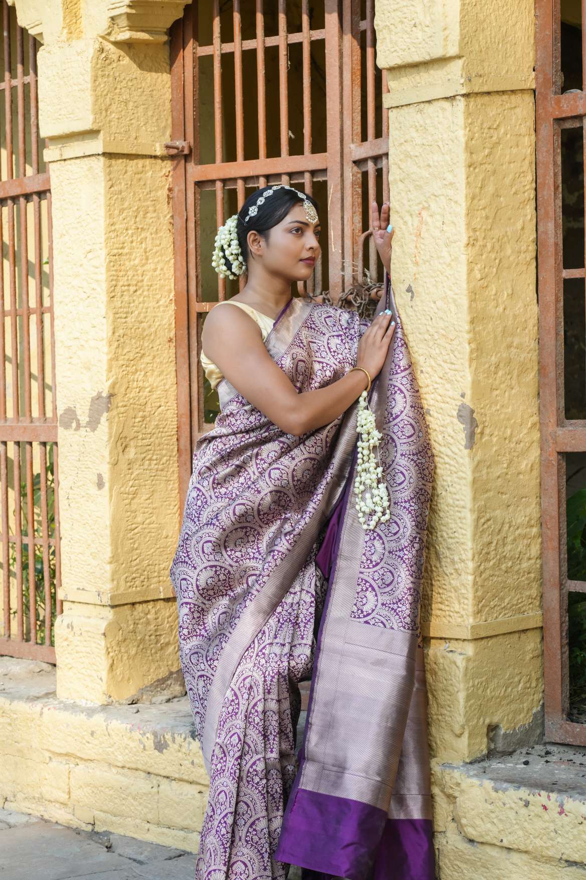 Purple Banarasi Kataan Silk Handloom Saree