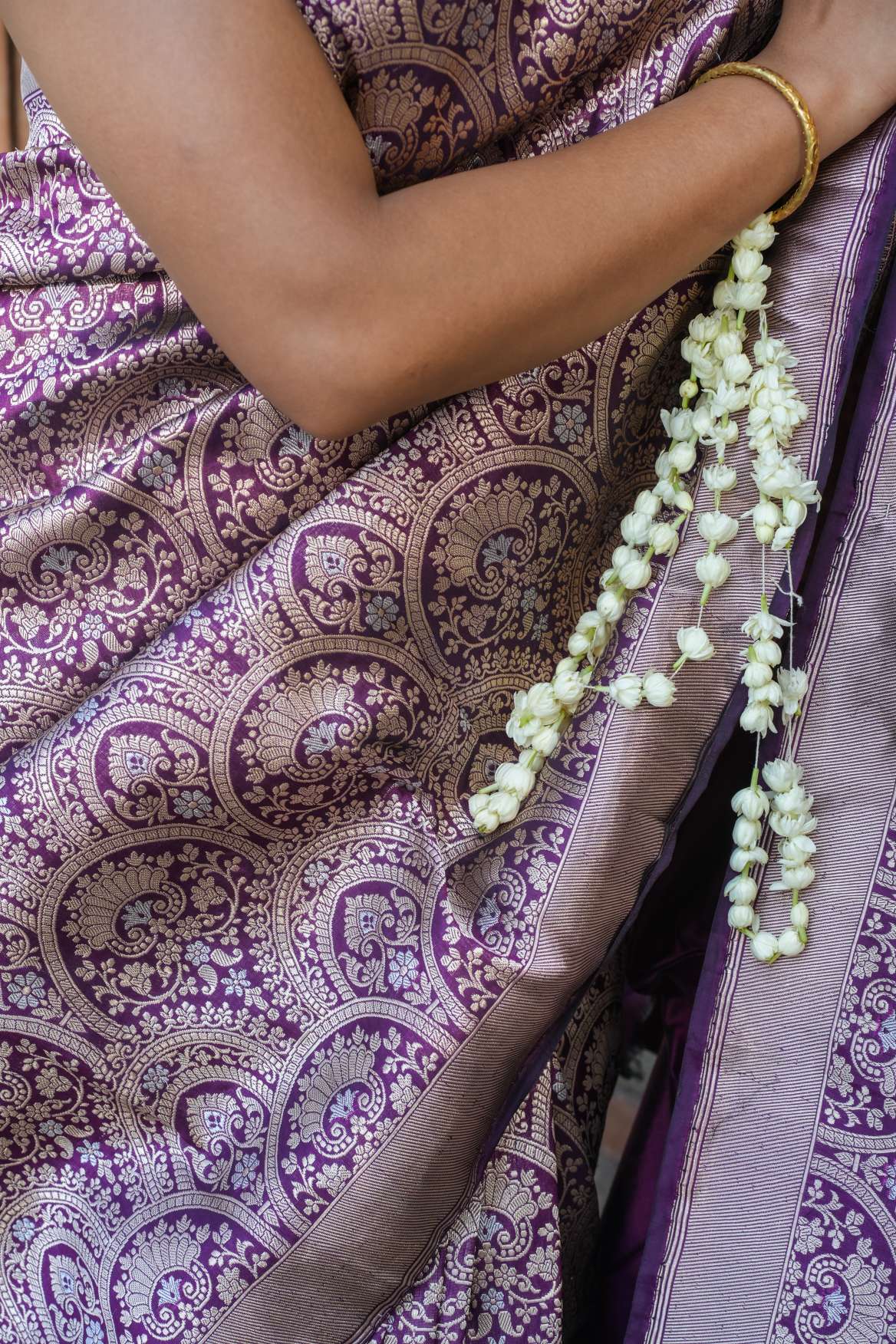 Purple Banarasi Kataan Silk Handloom Saree