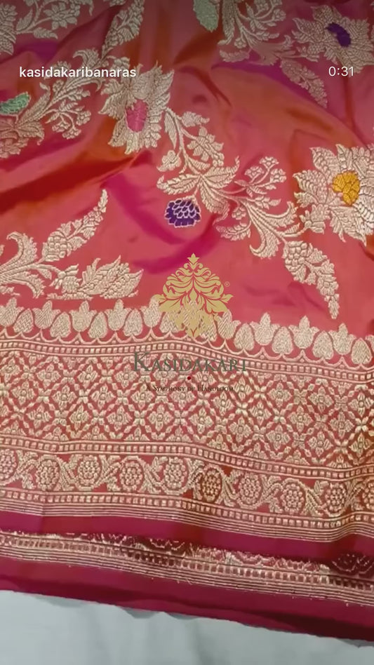 Pre- Order Pure kataan Silk Sari- “Kesar”