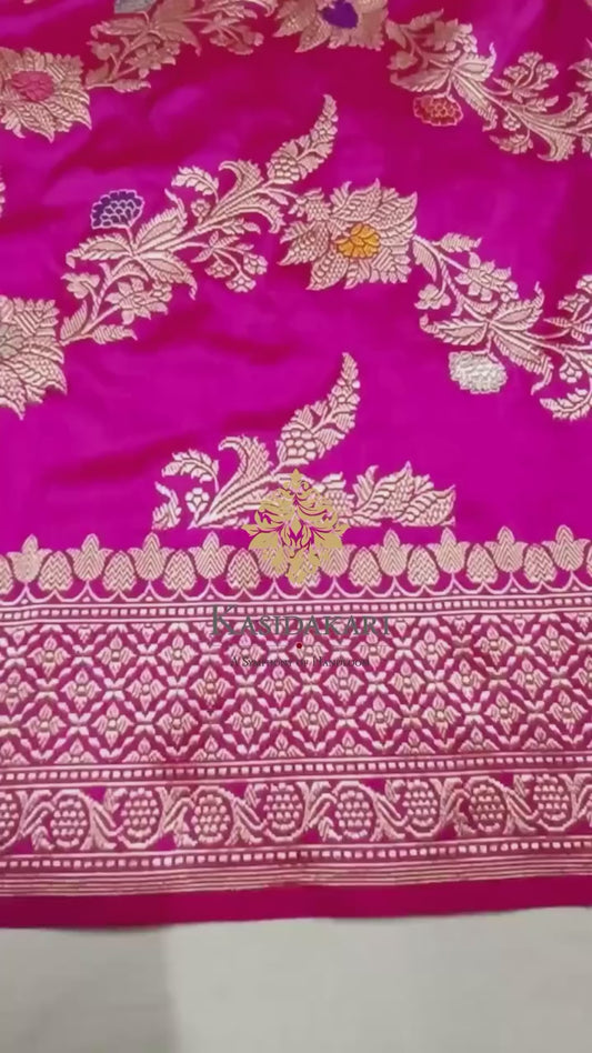 Pure kataan Silk Ara floral jangla- “Vallari”