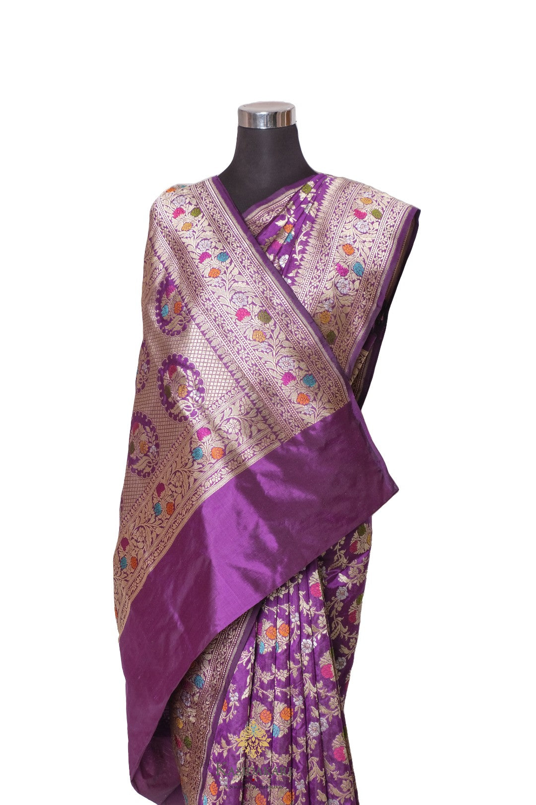 Purple Banarasi Katan Silk Handloom Saree