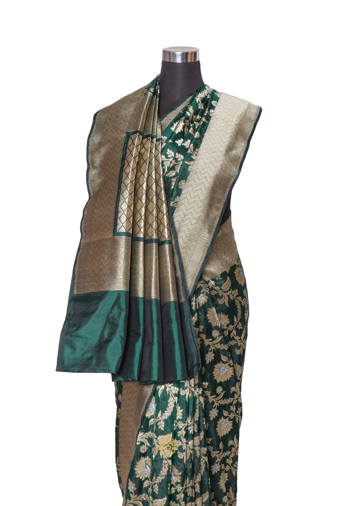Green Banarasi Katan Silk Handloom Saree