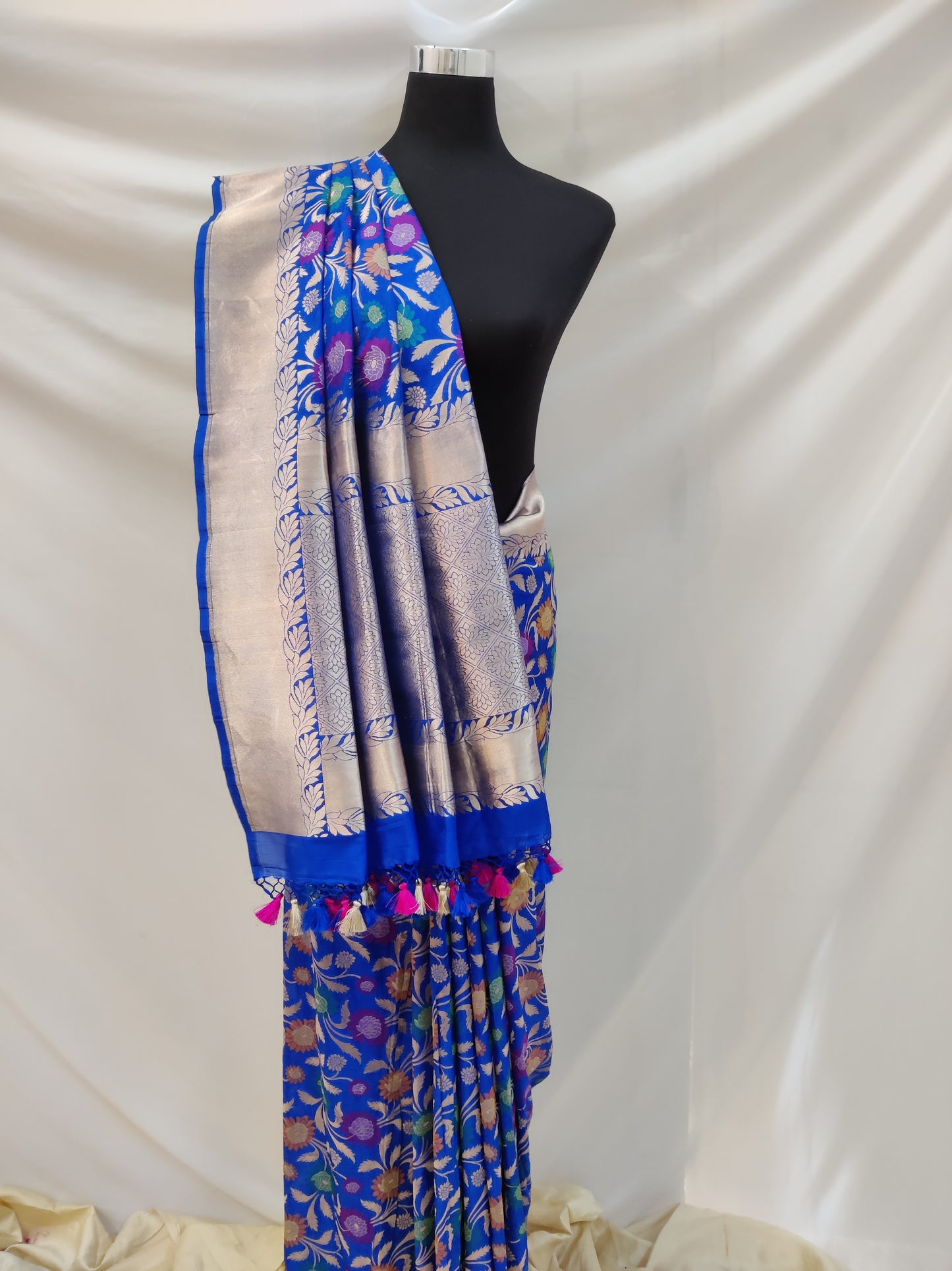 Blue Katan Silk Handloom Banarasi Saree