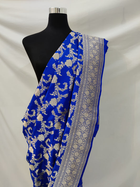 Ink Blue Banarasi Silk Handloom Saree
