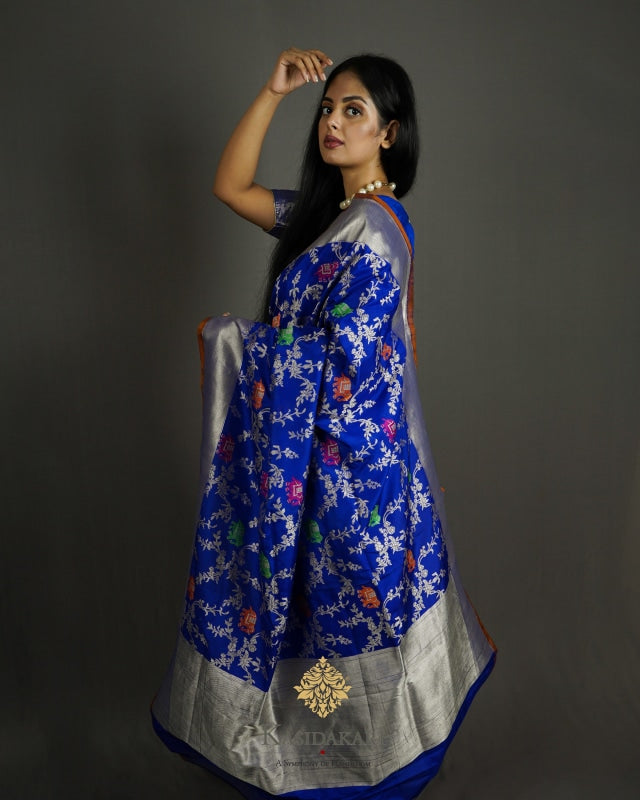 Blue Banarasi Silk Handloom Saree
