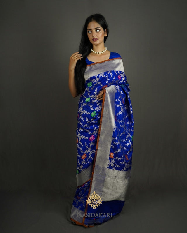Blue Banarasi Silk Handloom Saree