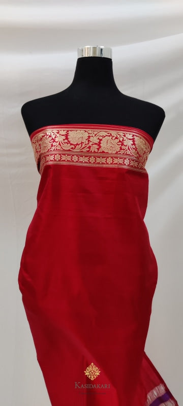 Red Kadwa Katan Silk Banarasi Saree